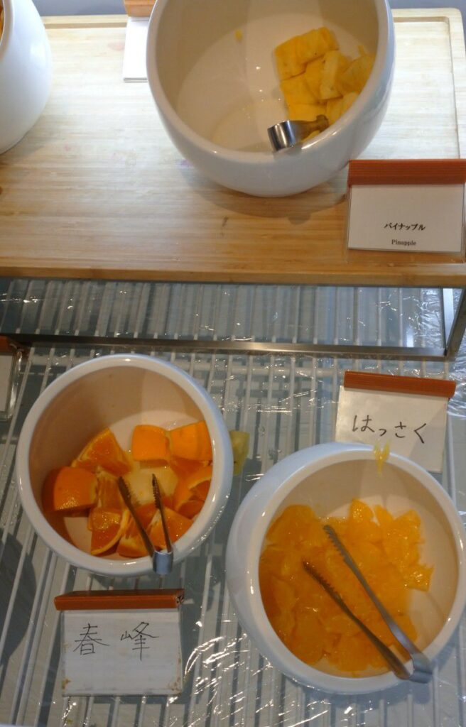 和歌山白浜にあるホテル『紀州白浜温泉・むさし』の朝食バイキング・フルーツが美味しい!